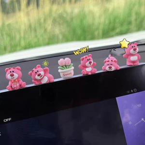 Mới Lotso Dâu Gấu Mô Phỏng Hoa Trang Trí Màn Hình Ô Tô Tự Động Điều Khiển Trung Tâm Điều Hướng Trang Trí Màn Hình Ô Tô Màn Hình Hiển Thị Trang Trí Nội Thất