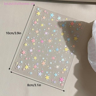 [Beautifulhome] 5D Relief Nhiều Màu Sắc Ngôi Sao Móng Tay Nghệ Thuật Dán Nhiều Mangxing Trang Trí Móng Tay Đề Can Tự Dính Phụ Kiện DIY [Làm Đẹp]