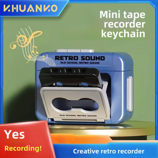 Media player Radio cassette Player Máy ghi âm mini retro Quà Tặng cặp đôi Mặt Dây chuyền móc khóa Vui NhộN Có thể ghi âm đồ trang trí hộp nhạc KWAP