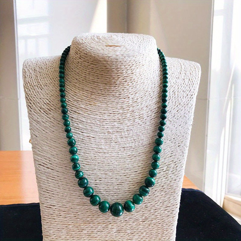 Mới Thanh Lịch Malachite Vòng Cổ Hạt Ngắn Tháp Chuỗi Xương Đòn Trang Sức