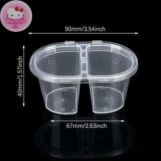 Moonlights 10 Chiếc Nhựa Đựng Nước Sốt Cốc Hộp Đựng Bảng Thực Phẩm Bản Lề Nắp Dùng Một Lần EN