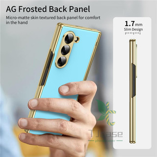 Vỏ bọc mỏng AG mờ, bản lề, nắp tự động rebound, kính trước, cho Samsung Galaxy Z Fold 6/5/4/3