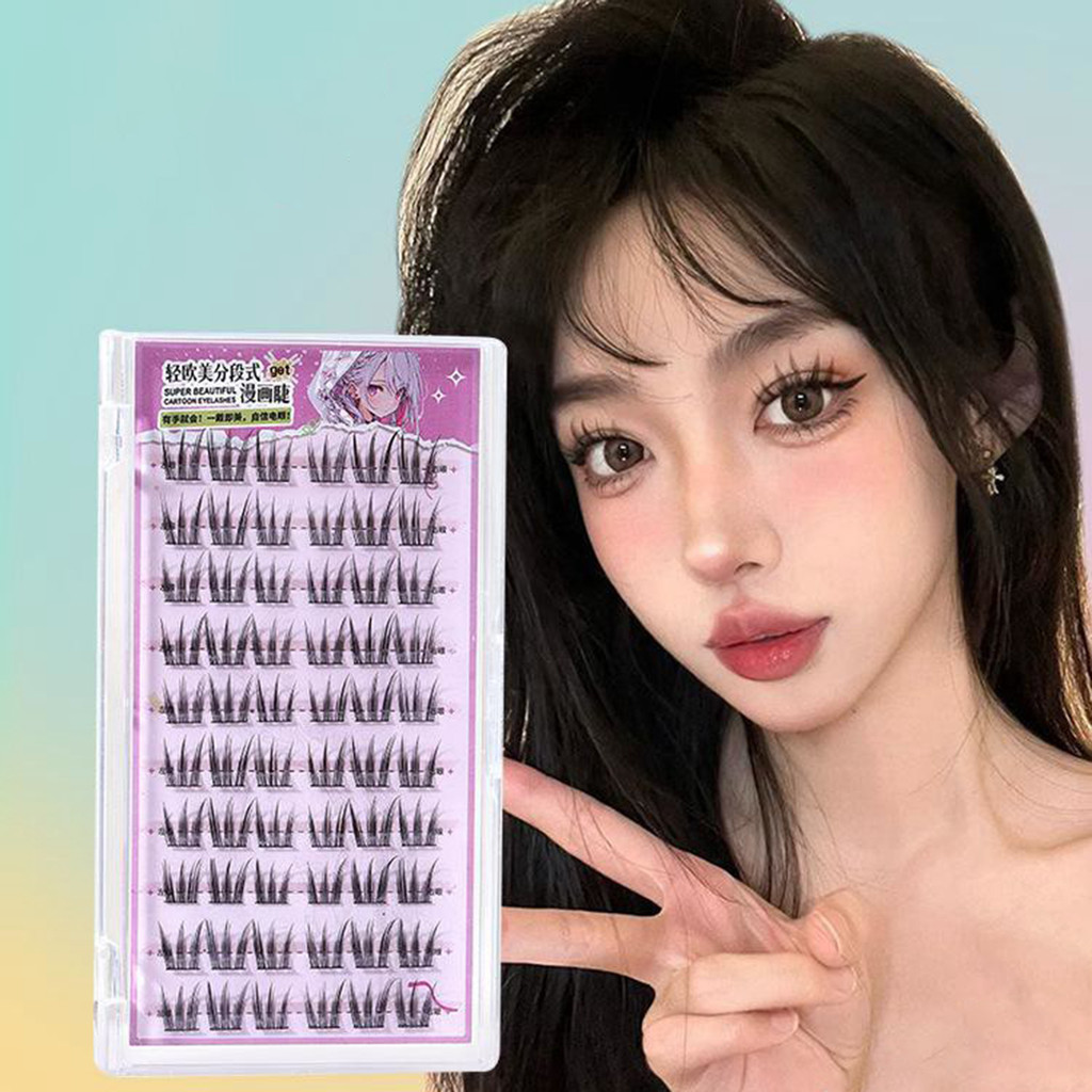 Lông mi giả Wispy dành cho nữ Phần mở rộng cụm lông mi Cosplay 3D nhẹ