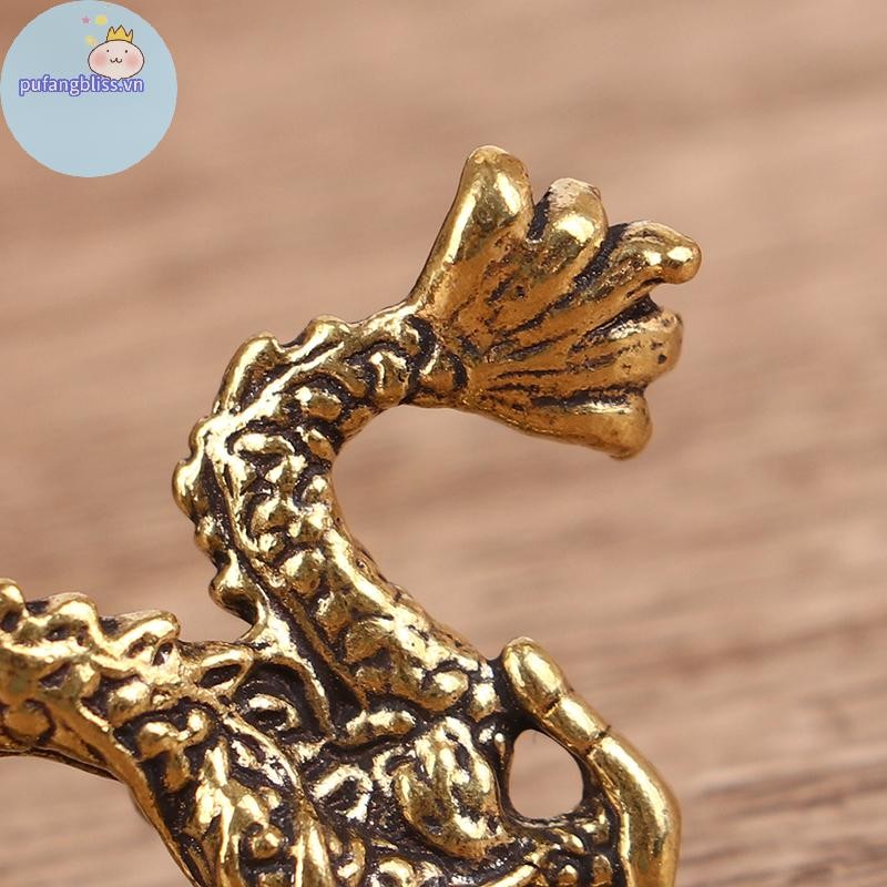 Pufangbliss 1 Đồng Chắc Chắn Cung Hoàng Đạo Rồng Tượng Nhỏ Để Bàn Trang Trí Phong Thủy Trang Trí VN