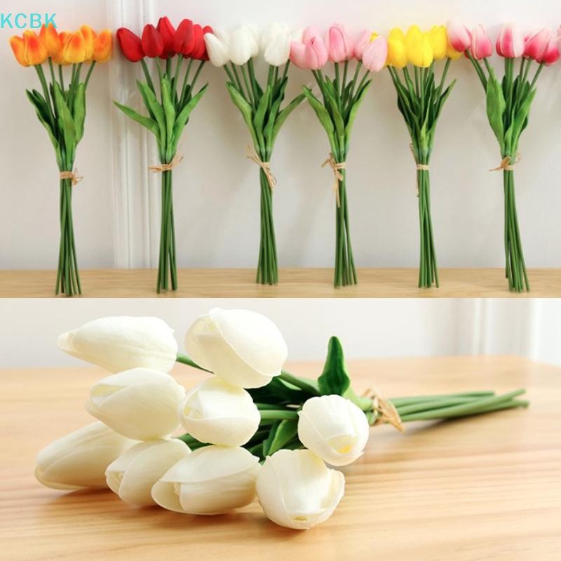 [Kc] Hoa Tulip nhân tạo Bó hoa giả cảm ứng thực sự Trang trí tiệc cưới tại nhà [BK]