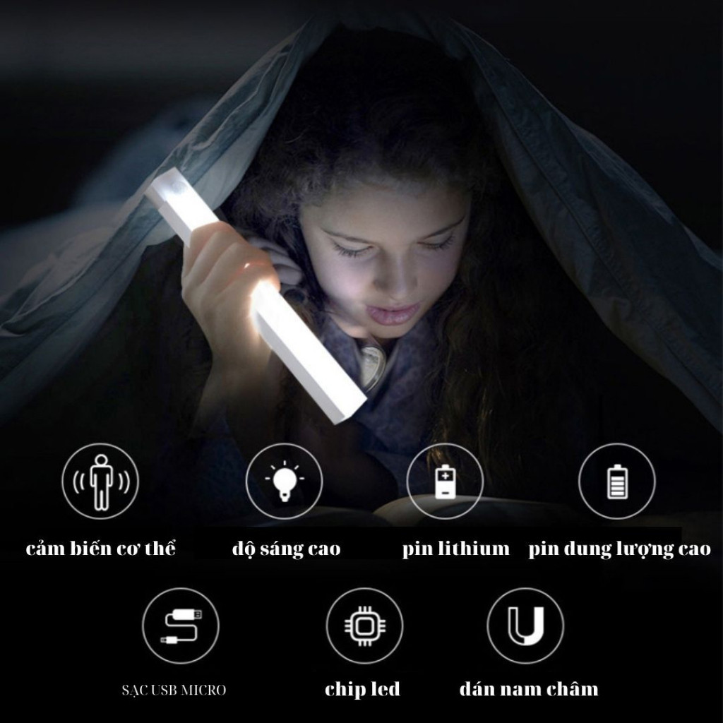 Đèn led cảm biến chuyển động đèn ngủ không dây cổng sạc usb gắn tường tủ bếp nhà vệ sinh cầu thang FE123