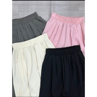 [Combo 2 quần] Quần Ống Rộng Chất Đũi Cạp Chun Lưng Cao dài 100-104cm phong cách nhật bản Lên Dáng Siêu Xinh