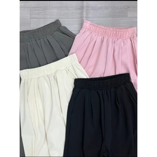 [Combo 2 quần] Quần Ống Rộng Chất Đũi Cạp Chun Lưng Cao dài 100-104cm phong cách nhật bản Lên Dáng Siêu Xinh