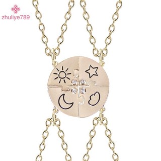 < zhuliye789 > 4 Miếng Mặt Trời Tròn Mới Mặt Trăng Mặt Trăng Mặt Dây Chuyền Vòng Cổ Thời Trang Người Bạn Thân Nhất Mãi Tình Bạn BFF Nam Nữ Quyến Rũ Chokers 2023