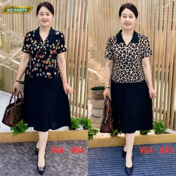 Đầm trung niên cho mẹ, Váy trung niên cho mẹ mẫu VGA đi chơi dự tiệc sang trọng cao cấp chất liệu thun co giãn 4 chiều