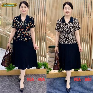 Đầm trung niên cho mẹ, Váy trung niên cho mẹ mẫu VGA đi chơi dự tiệc sang trọng cao cấp chất liệu thun co giãn 4 chiều