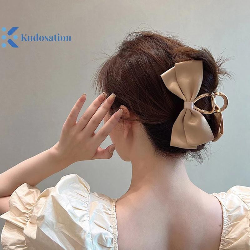 Kudosation Hai Mặt Nơ Kẹp Kẹp Kim Loại Kẹp Tóc Sa Barrette Phụ Kiện Tóc
