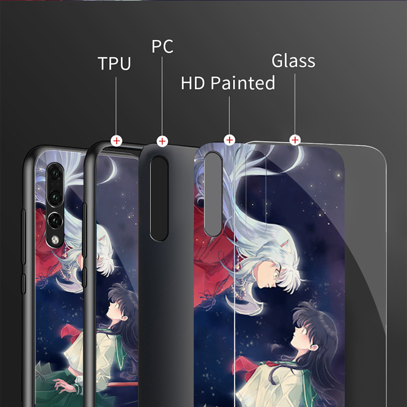 Ốp Điện Thoại Di Động Kính Cường Lực Inuyasha 01 Cho iPhone 16 15 14 13 12 11 Pro XS Max Plus Mini X XR 8 7 6s SE2 / 3