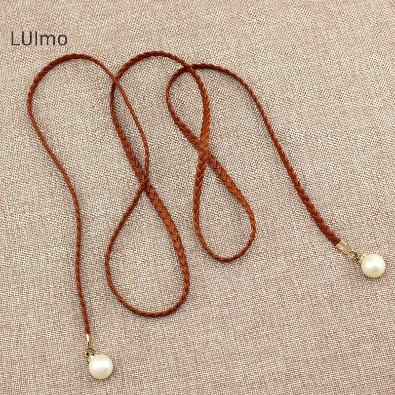 Thắt lưng thun nữ LUImo có trang trí ngọc trai mô phỏng, SBS 60-100 cm