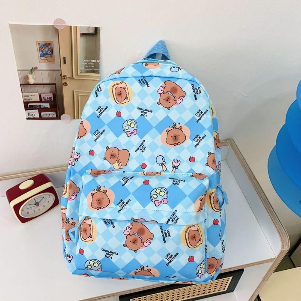 Túi đi học HOBBYIN, Ba lô Capybara Capybara cỡ S / L, Túi đeo vai bằng Nylon chất lượng cao Túi đeo vai giảm đau dung tích lớn trở lại trường học