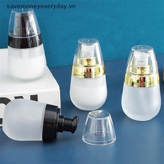 [Savemoneyeveryday] Bình thủy tinh mờ chân không Hộp đựng rỗng có thể đổ lại 30ml Trang điểm mỹ phẩm Kem dưỡng da mặt Lọ thuốc mỡ Bơm chai du lịch [vn]