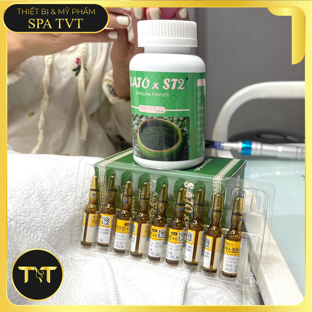 TẢO BỘT SATO ST2 100G CẤY TẢO DƯỠNG SÁNG DA CẤP ẨM PHỤC HỒI DA KHÔ XỈN MÀU