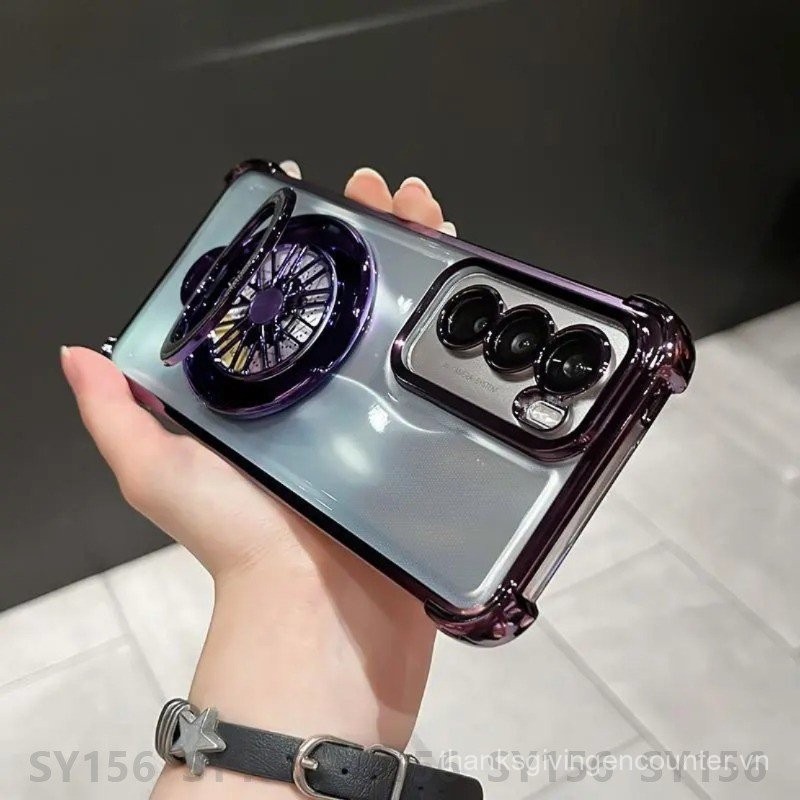 Ốp lưng OPPO Reno 13 12 Pro 13F 12F Reno13Pro Reno13 Pro 5G có giá đỡ, ốp lưng trong suốt lấp lánh thời trang sang trọng chống sốc cho OPPO Reno 11 10 Pro 8T 8Z 7Z 8 6 5G