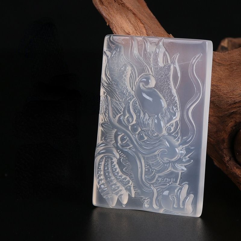 Ice Chalcedony Mã Não Rồng Bốn Biển Rồng Thương Hiệu Mặt Dây Chuyền Nam Vòng Cổ Mặt Dây Chuyền