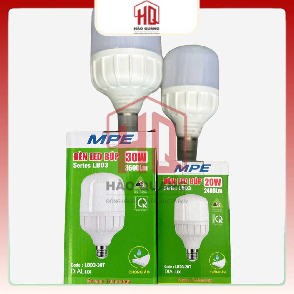 2 Bóng Đèn LED Trụ MPE Cao Cấp, Ánh Sáng Trắng Tự Nhiên, Tuổi Thọ Cao [20w-50w)