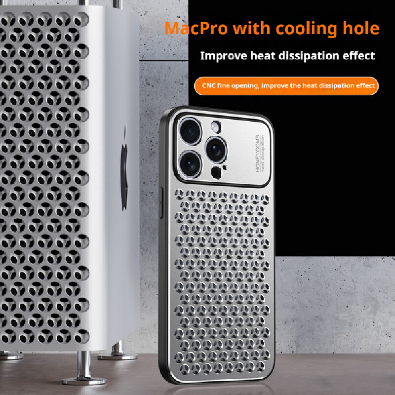 Vỏ Điện Thoại Iphone Hợp Kim Nhôm Tản Nhiệt Vỏ Điện Thoại Thiết Kế Tổ Ong Vỏ Bảo Vệ Thoáng Khí Cho Iphone 16 / 15 / 14 / 13