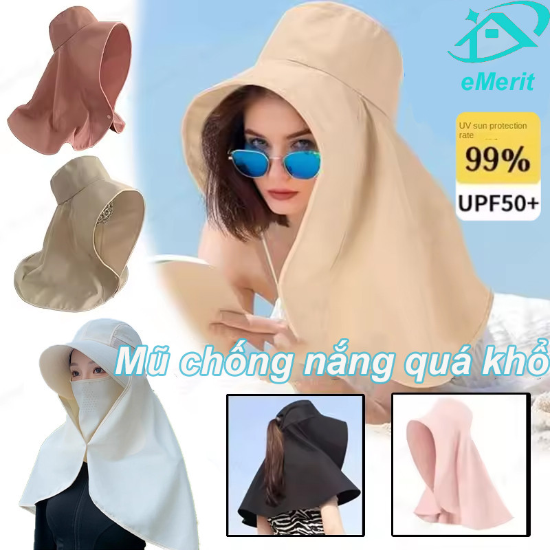 Mũ chống nắng mới Mũ chống nắng Mũ Nữ Chống Nắng Vành Rộng,Che Mặt Cổ Toàn Diện,Chống Tia UV
