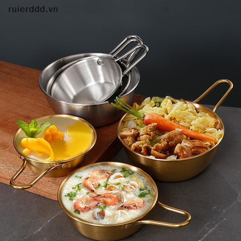 # ruierdd # Bát rượu gạo tròn có tay cầm Bát đựng nước sốt thực phẩm gia dụng bằng thép không gỉ Bộ đồ ăn Bộ đồ ăn Đồ dùng nhà bếp.