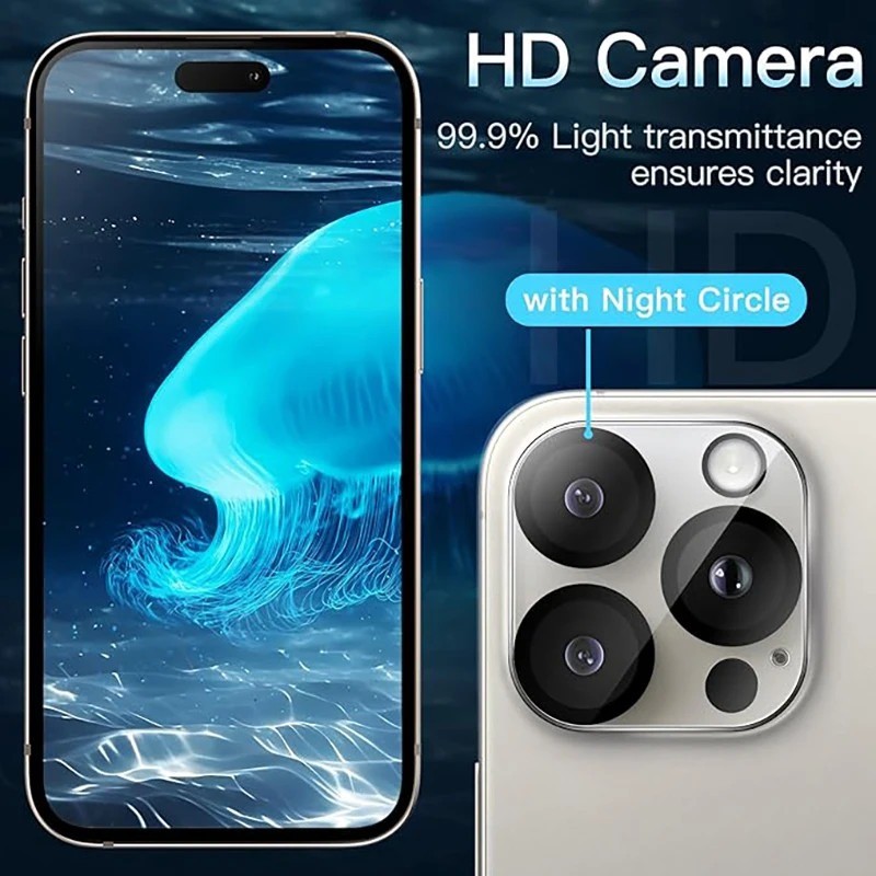 Camera sau Vòng bảo vệ ống kính trong suốt Thích hợp cho IPhone 16E 16 15 14 13 12 11 Pro Max 12 13 Mini 14 15 16 Plus