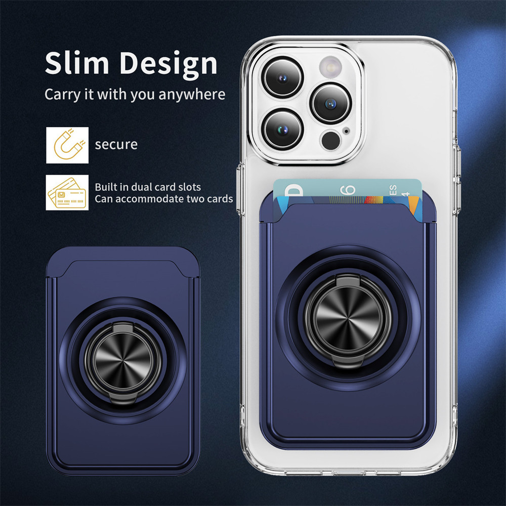 360 Vòng Chân Đế Chống Sốc Giáp Cho Magsafe Ví Dành Cho iPhone 16 14 13 15 Pro Max S25 S24 Siêu Thẻ Giá Đỡ