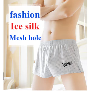 Quần ngủ mềm mại thoáng khí lưới lụa băng hợp thời trang dành cho nam, quần Aro, quần góc phẳng thoải mái tại nhà 4034-JJK