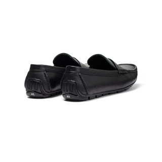Giày da bò nam Epsom vân hạt dáng lười FTT Leather đế cao su khâu F109140