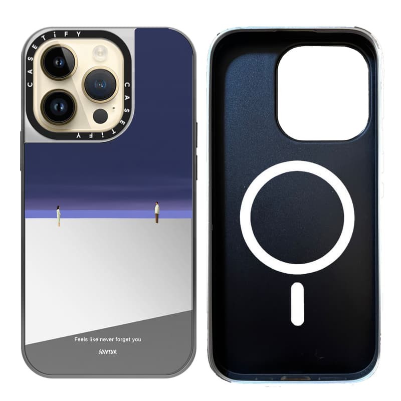 CASETiFY X Suntur Cảm giác như không bao giờ quên bạn Hút từ tính Vỏ IPhone Gương đen & bạc IPhone 16 15 14 13 12 Pro Max Plus Vỏ cứng có hộp logo khắc
