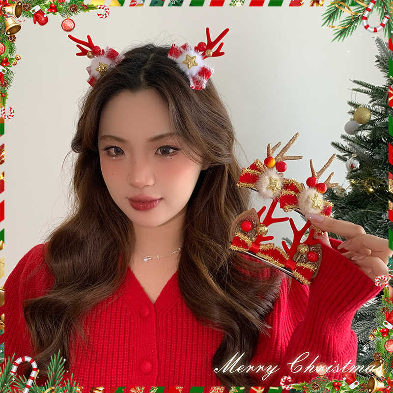 Set 2 Kẹp Tóc Hình Cây Thông/Chiếc Tất/Mũ/ Ông Già Noel Dễ Thương Cho Dịp Giáng Sinh Phụ Kiện Tóc