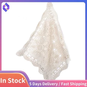 Khăn Trải Bàn Móc Vuông Bàn Giáng Sinh Ren Bàn Bao Da Doilies Cho Đồ Nội Thất Trang Trí Màu Be 15.7Inch