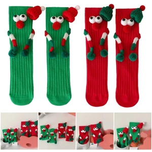 Lễ hội Treeling Tất Giáng sinh cho trẻ em Tất ống giữa có hoạt hình Đôi mắt to Từ tính Ngày lễ năm mới Hosier
