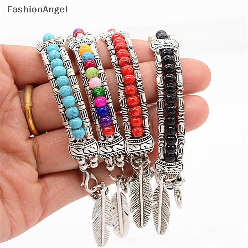 FashionAngel Thời Trang Tây Tạng Bạc Lắc Tay Nữ Gypsy Ngọc Trai Vintage Bohemian Vòng Tay VN