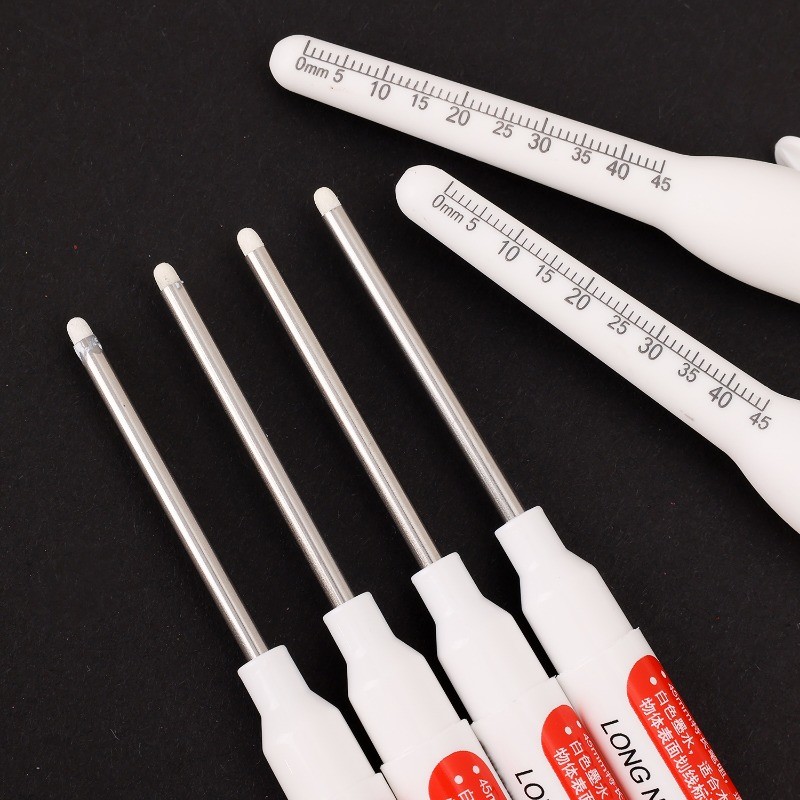 [Nổi bật] Bút đánh dấu mực 45mm - Dụng cụ chế biến gỗ lỗ sâu - Đồ dùng học tập văn phòng - Thường trực, dầu, chống thấm nước, sấy nhanh - Bút vẽ trắng đầu dài