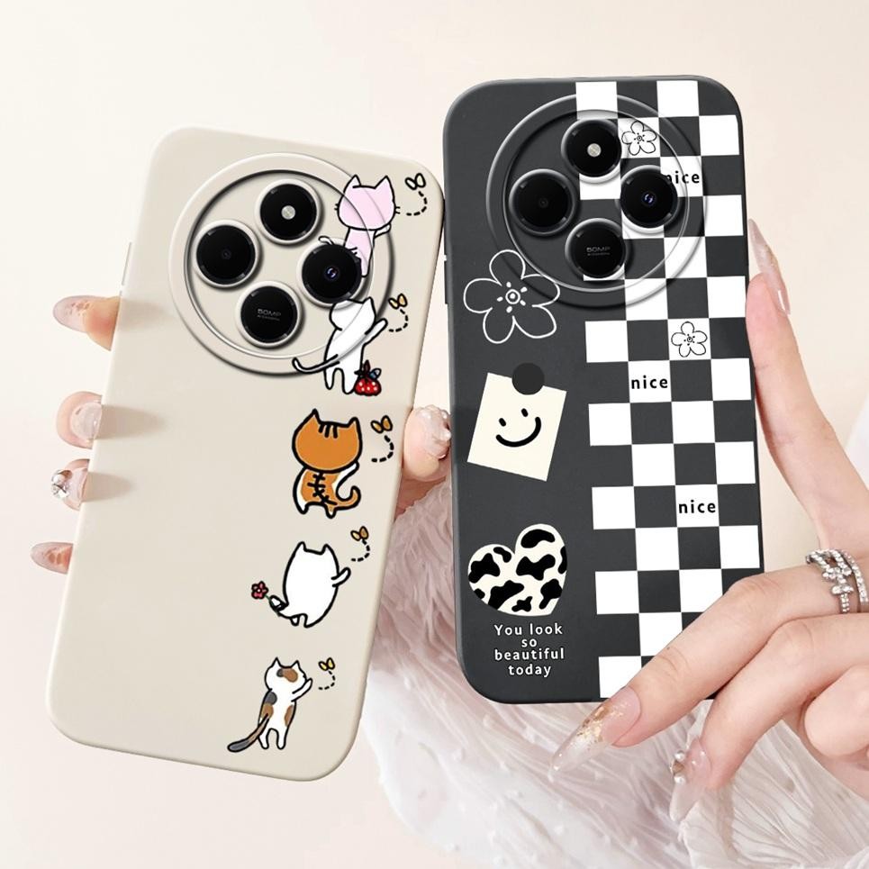 Ốp Lưng Cho Xiaomi Redmi 14C / 14R / Poco C75 Vỏ Điện Thoại Đá Cẩm Thạch Bơ Trăng Đêm Gothic Ốp Lưng Redmi14C Silicon Mềm