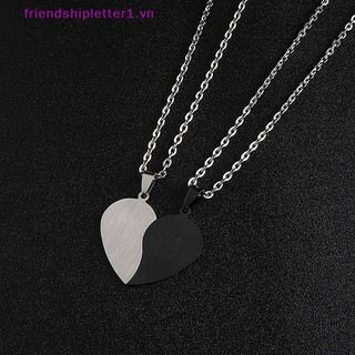 {Fh Fashion} Cặp đôi Trang sức Vòng cổ trái tim Vòng cổ cặp đôi Vòng cổ mặt dây chuyền tình yêu khắc bằng thép không gỉ Vòng cổ Ngày của Valene.