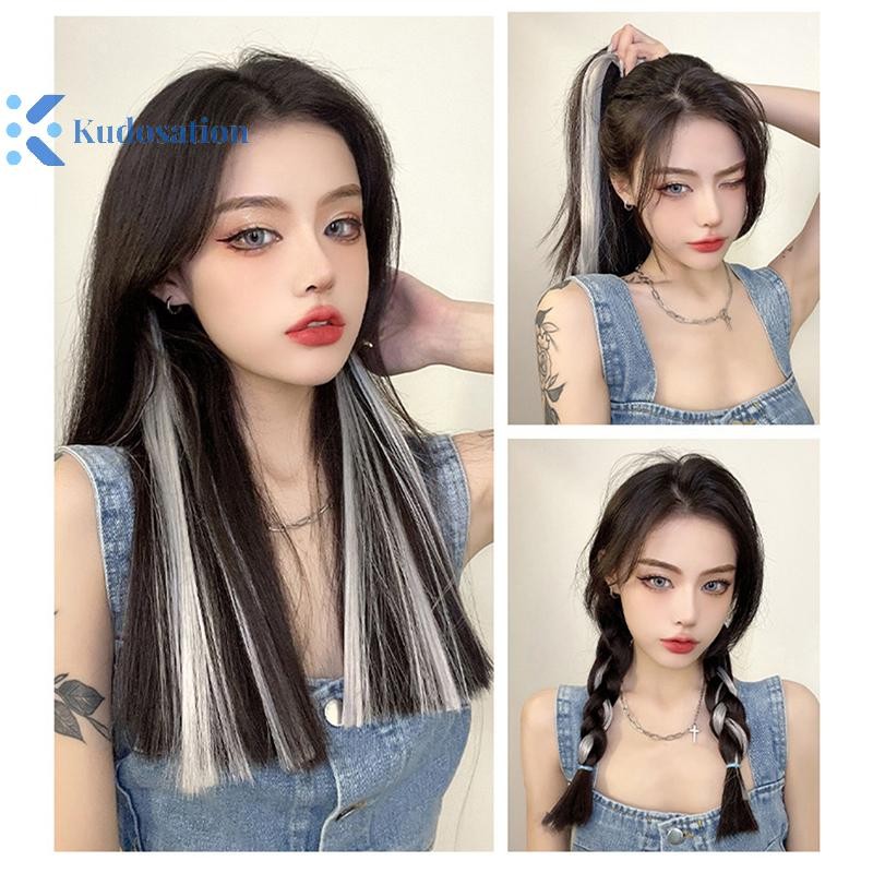Kudosation 60cm Tóc Nối Dài Kẹp Trong Tóc Dài Thẳng Tai Tóc Giả Kẹp Tổng Hợp Phần Mở Rộng Tóc Phụ Kiện Tóc Kẹp Tóc