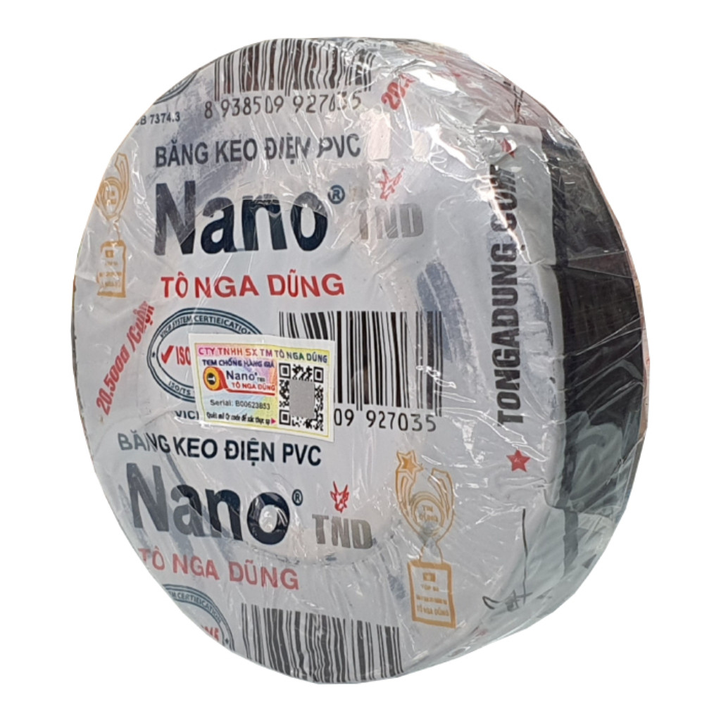 5 Cuộn Băng Keo Nano Điện Tô Nga Dũng Đen - Chính Hãng - Siêu Dính - Cách Điện An Toàn