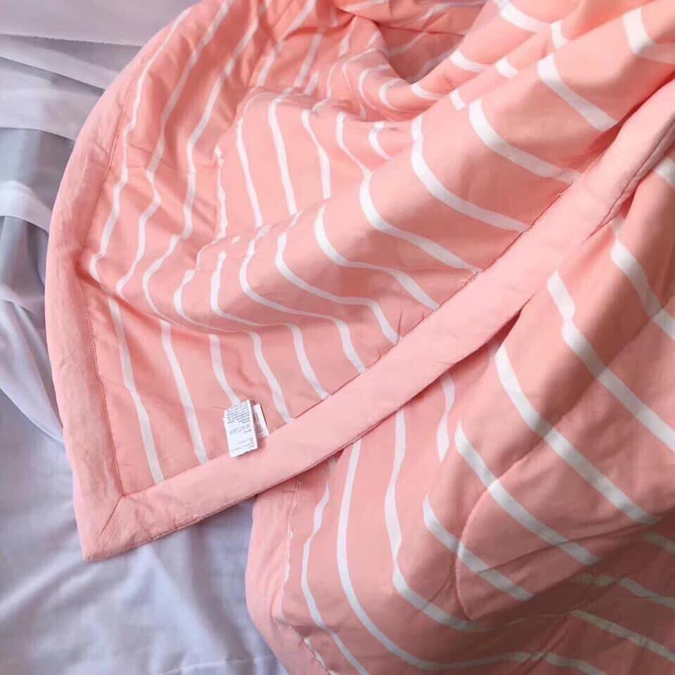 Chăn hè đũi Muji kẻ sọc poly cotton xuất Nhật, Chăn cho mùa hè