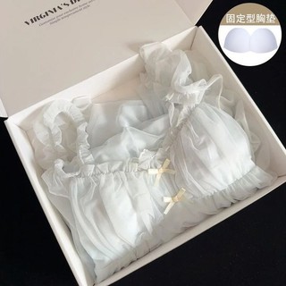 [Váy ngủ mềm mại thơm] Váy ngủ một mảnh cỡ lớn dành cho nữ không có hộp quà tặng có đệm ngực Bộ đồ ngủ nữ mùa hè Váy ngủ mỏng nơ thuần khiết Desire Váy ngủ đeo chéo gợi cảm Váy ngủ lưới gạc mềm mại Váy ngủ một mảnh Plus Size Quần áo nữ
