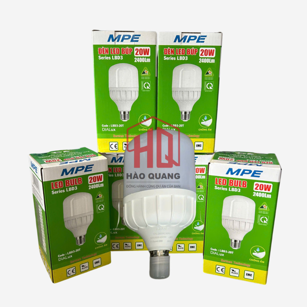 2 Bóng Đèn LED Trụ MPE Cao Cấp, Ánh Sáng Trắng Tự Nhiên, Tuổi Thọ Cao [20w-50w)