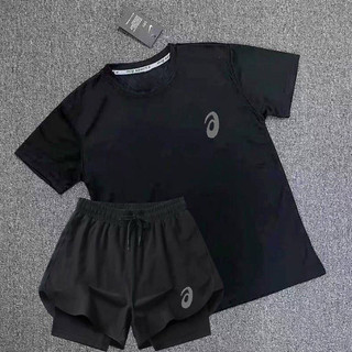 Summer Sports Track and Field Training Short Sleeve Shorts Suit Men's and Women's Sports Quick-Drying Fitness Running Three-Point Marathon SVwl