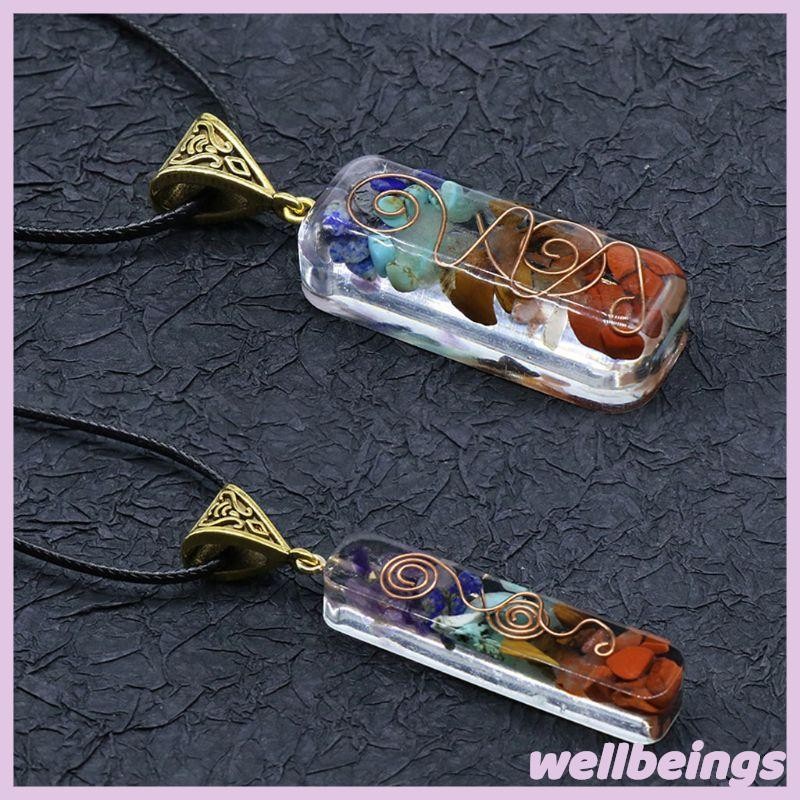 Wellb Merkaba 7 Luân Xa Đá Pha Lê Orgone Mặt Dây Chuyền Vòng Cổ Sinh Nhật
