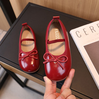 Giày da trẻ em 2 kiểu Hàn Quốc mới, giày đơn thời trang đa năng cho bé gái với nơ
