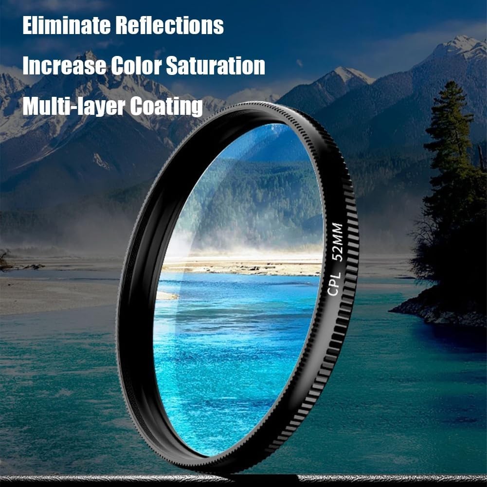 Ảnh Bộ lọc ống kính máy ảnh điện thoại Sightfelt 52mm Clip-0n Cpl, Bộ lọc phân cực tròn Tương thích với điện thoại Mostcell, Ống kính nhìn thấy, Bộ lọc nhìn thấy cho điện thoại 3