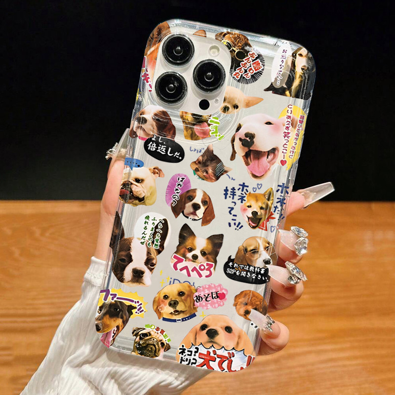 Dành Cho iPhone 16 15 Pro Max 11 13 14 12 Pro Cho iPhone 16e 7 8 Plus XS Max X XR SE2022 Vintage Mèo Dễ Thương Chó Động Vật Mềm Trong Suốt Silicon Chống Sốc