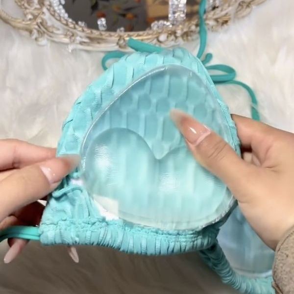 Bikini Vô Hình Silicone Miếng Lót Ngực Dày Corset Chèn Miếng Dán Ngực Tam Giác Chống Thấm Nước